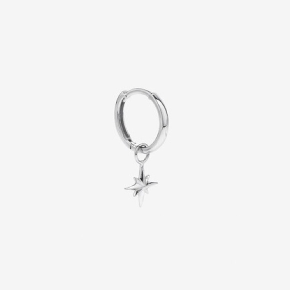 Michael Hill 13.5mm Large Polished Huggie Earrings with North Star charms - Picture 6 of 11
